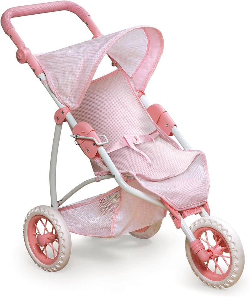 Badger Basket Folding Three-Wheel Doll Jogging Stroller for Dolls 18 to 22 Inches, Adhustable Han... | Amazon (US)
