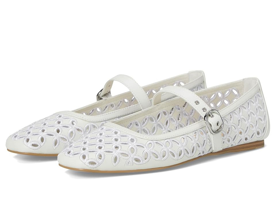 Dolce Vita Rodni Eyelet Perf Women's Flat Shoes True White Leather : 7.5 M | Zappos