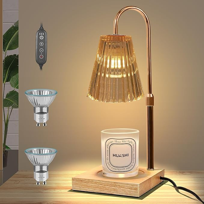 Hollymaze Candle Warmer Lamp, Electric Candle Warmer Lamp with Timer Dimmable Candle Lamp with 2 ... | Amazon (US)