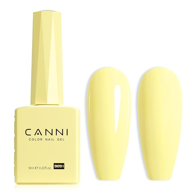 CANNI Yellow Gel Nail Polish, 1Pcs Light Yellow Gel Polish Bright Pastel Color High Gloss Soak Of... | Amazon (US)