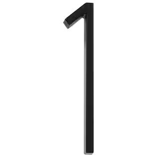 Everbilt 5 in. Black Floating or FLush House Number 1 30716 | The Home Depot