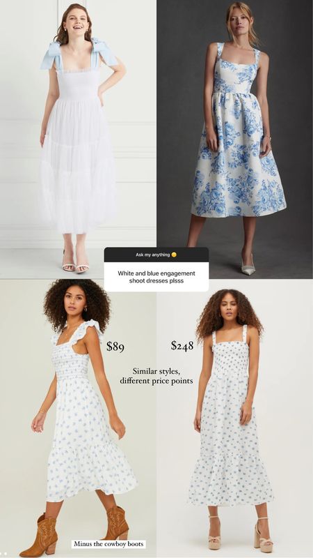 Blue and white engagement dresses! Love these for bridal outfits for engagement or bridal shower!

#LTKwedding #LTKparties #LTKfamily