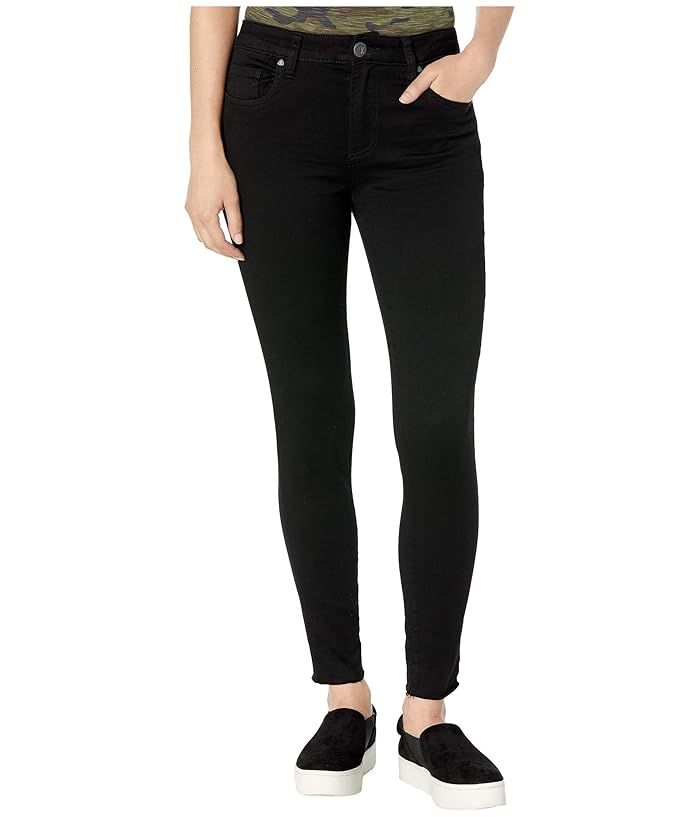 KUT from the Kloth Donna High-Rise Ankle Skinny Raw Hem in Black (Black) Women's Jeans | Zappos