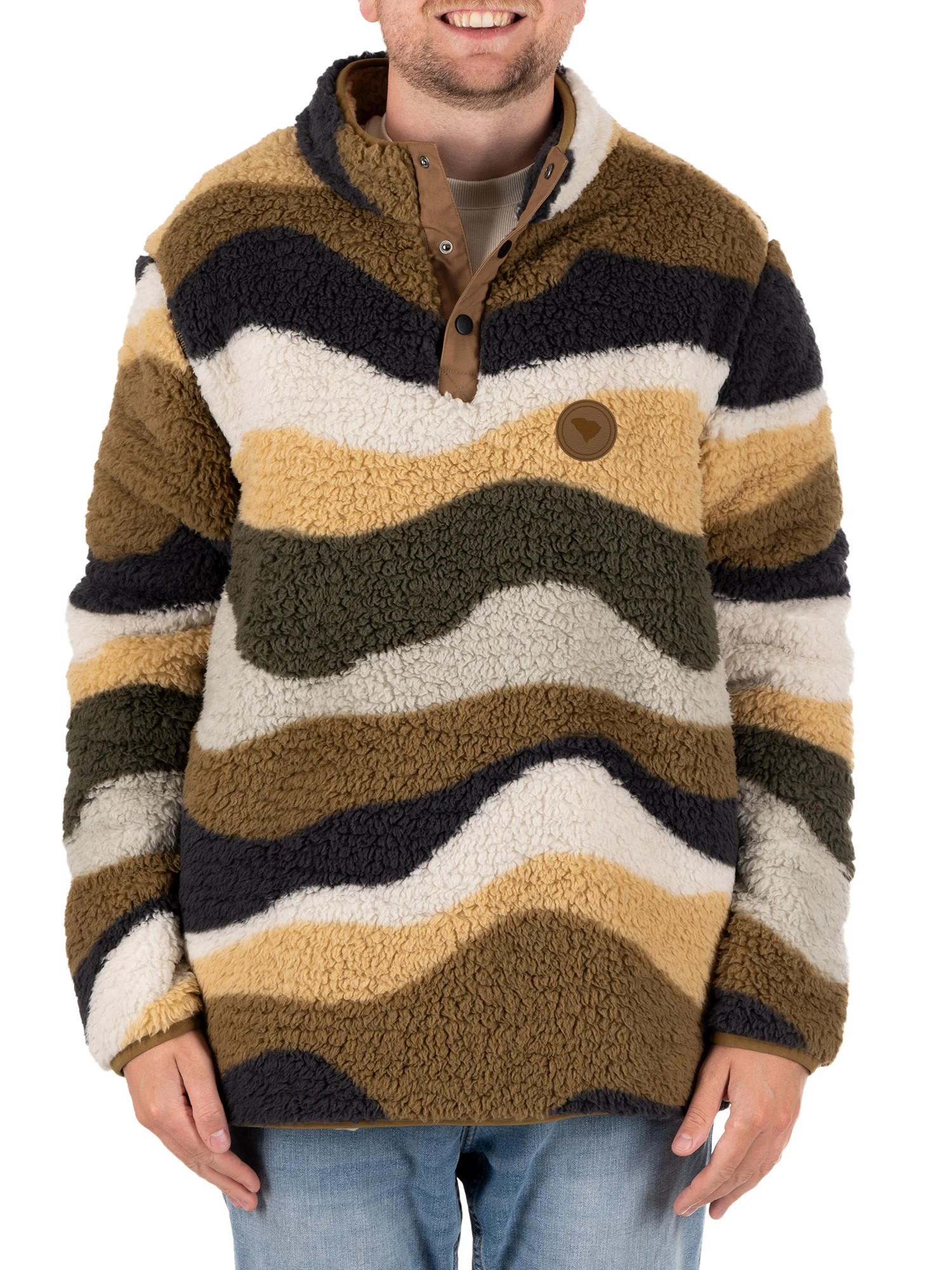 Unisex Custom State South Carolina Pattern Fleece Quarter Snap Pullover Sweater from Home Free, S... | Walmart (US)