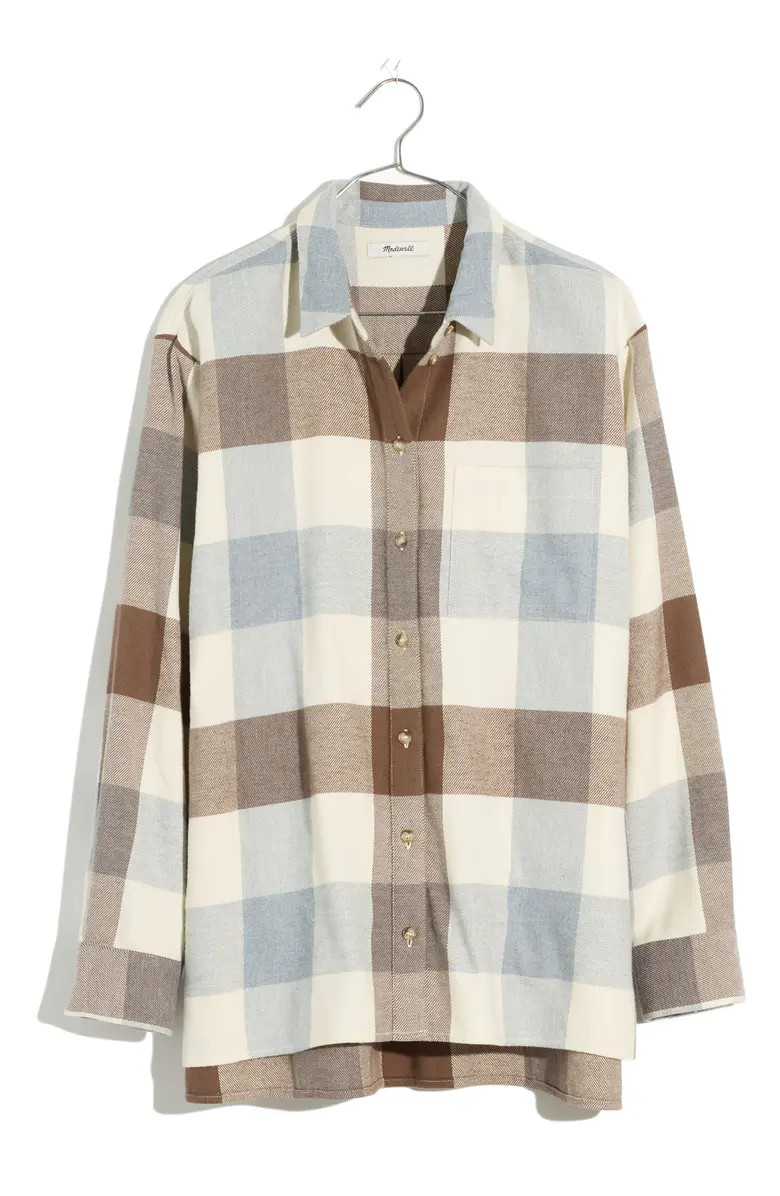 Madewell Hartfield Buffalo Check Flannel Crop Shirt | Nordstrom | Nordstrom