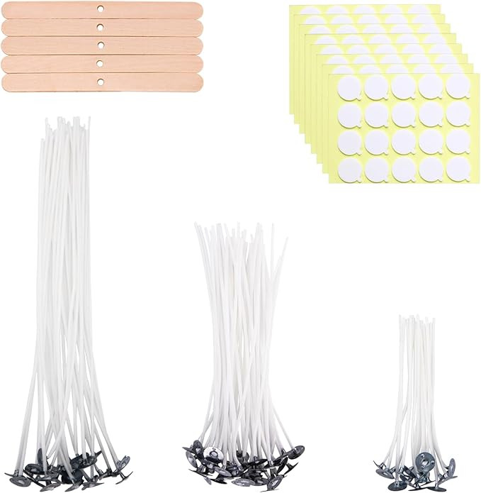 80 Pcs 4/6/8 inch Pre Waxed Candle Wick with 80 pcs Wick Stickers and 10Pcs Candle Wick Holders, ... | Amazon (US)
