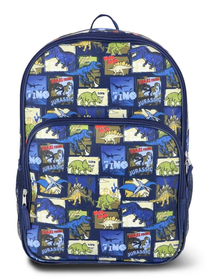 Wonder Nation Boys' 16" Greetings From Jurassic Dinosaur Backpack, Navy | Walmart (US)