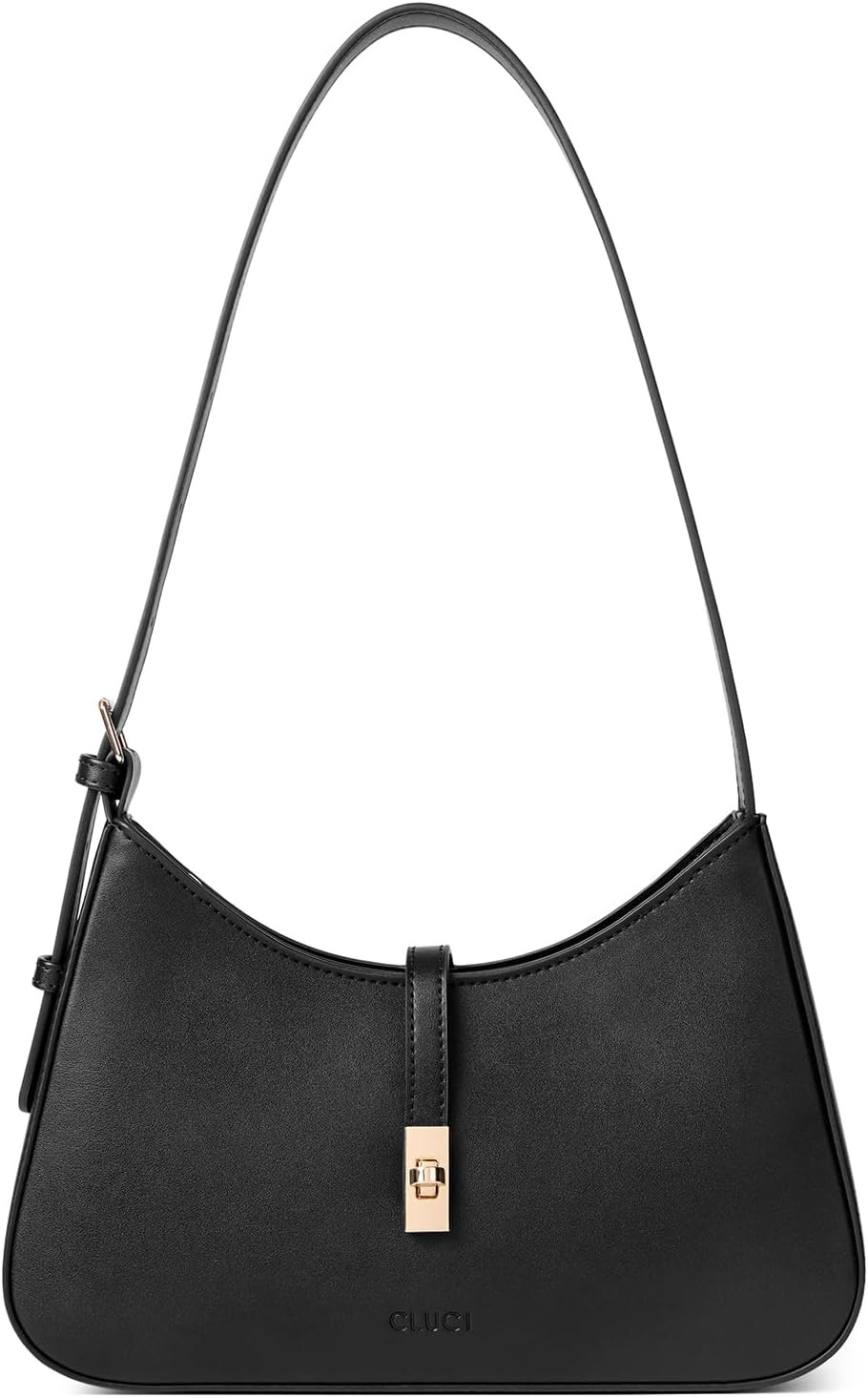 CLUCI Black Shoulder Bag for Women, Small Vegan Leather Purse | Amazon (US)