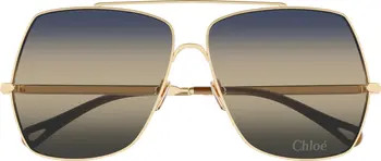 62mm Oversize Gradient Rectangular Sunglasses | Nordstrom