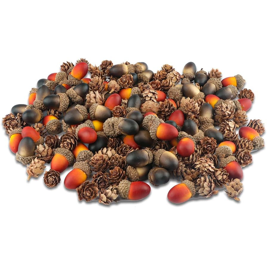 YIYA 240PCS Pine Cones Decoration Thanksgiving Artificial Acorns Christmas Natural Mini Pine Cone... | Amazon (US)