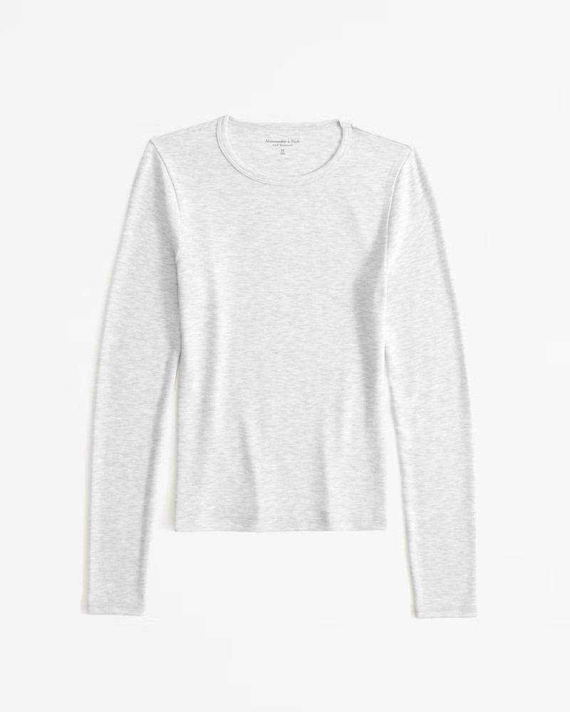 Long-Sleeve Cozy Cloud Knit Tuckable Crew Top | Abercrombie & Fitch (US)