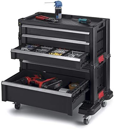 Keter Rolling Tool Chest with Storage Drawers, Locking System and 16 Removable Bins-Perfect Organ... | Amazon (US)
