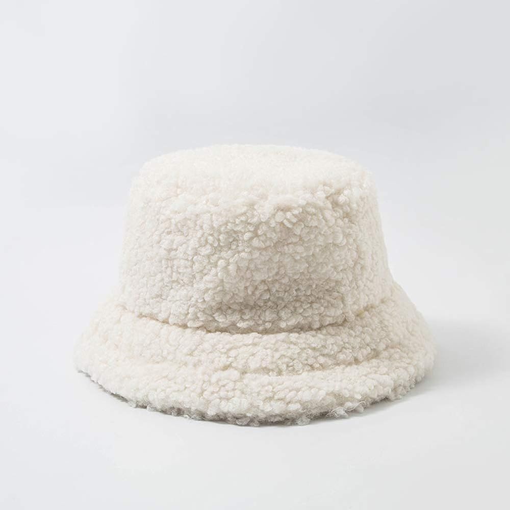 Ailansnug Women Winter Bucket Hat Warm Sherpa Fleece Hats Faux Fur Fisherman Cap | Amazon (US)