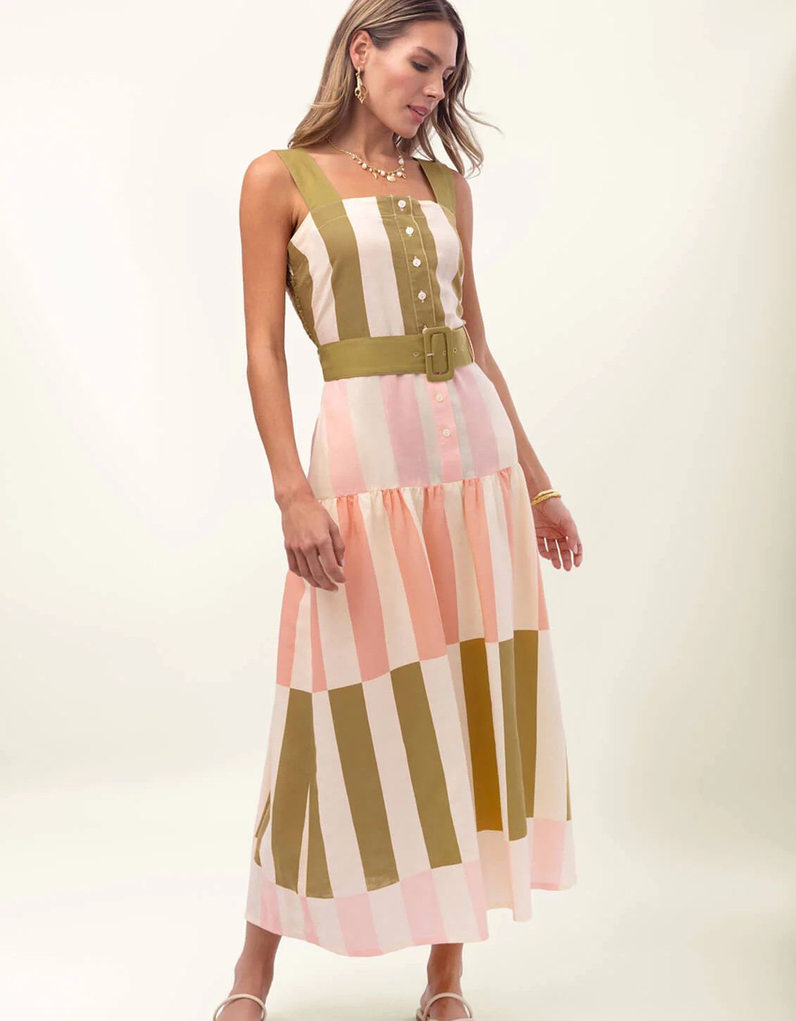 Lorraine Midi Dress Castillo Stripe | Spartina 449
