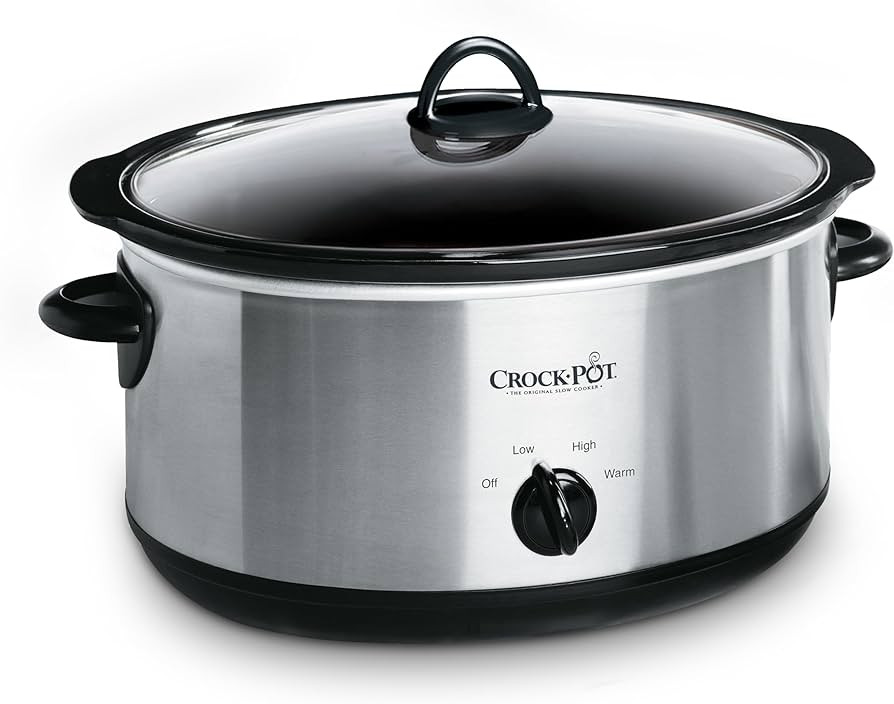 Crock-Pot 7 Quart Oval Manual Slow Cooker, Stainless Steel (SCV700-S-BR), Versatile Cookware for ... | Amazon (US)