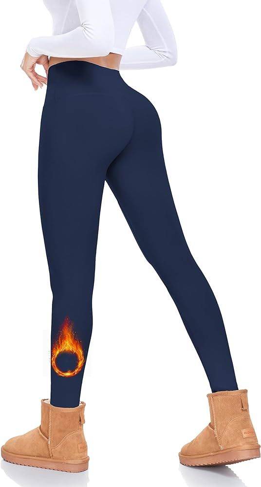 FULLSOFT Fleece Lined Leggings Women Tummy Control High Waisted Workout Winter Warm Soft Yoga Pants | Amazon (US)