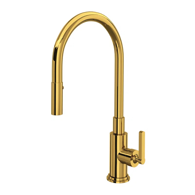 A3430LMULB-2 Rohl Lombardia® Kitchen Single Lever Single Hole Pulldown Kitchen Faucet with Metal... | Wayfair North America