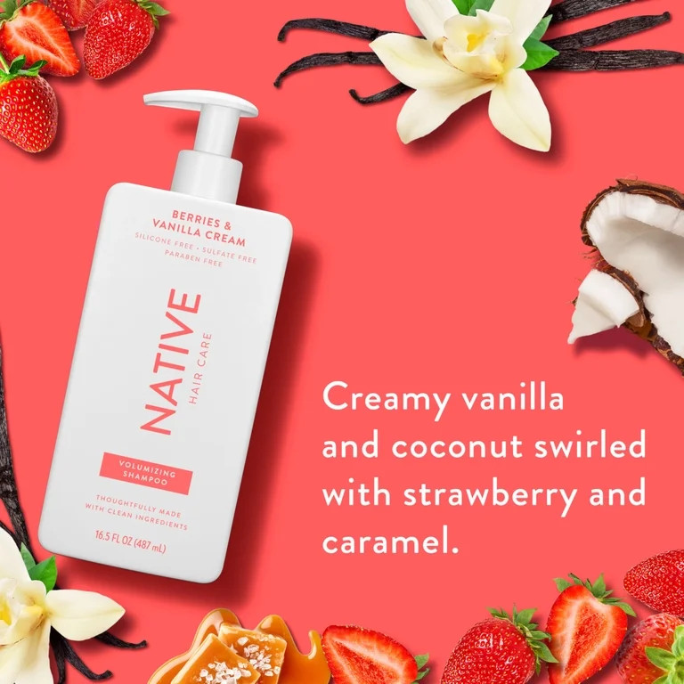 Native Sulfate Free Shampoo, Berries and Vanilla, Strengthening for Women and Men, 16.5 fl oz | Walmart (US)
