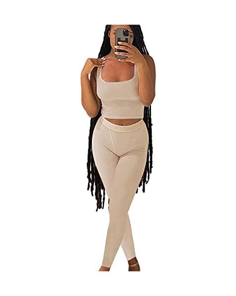 LICOBOD Women's Workout Outfits 2 Pieces Ribbed Shorts Set High Waist Bodycon Leggings and Sleeve... | Amazon (US)