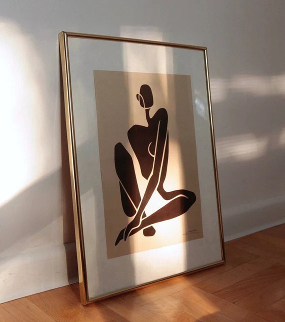 Handpainted female form illustration | Etsy (US)