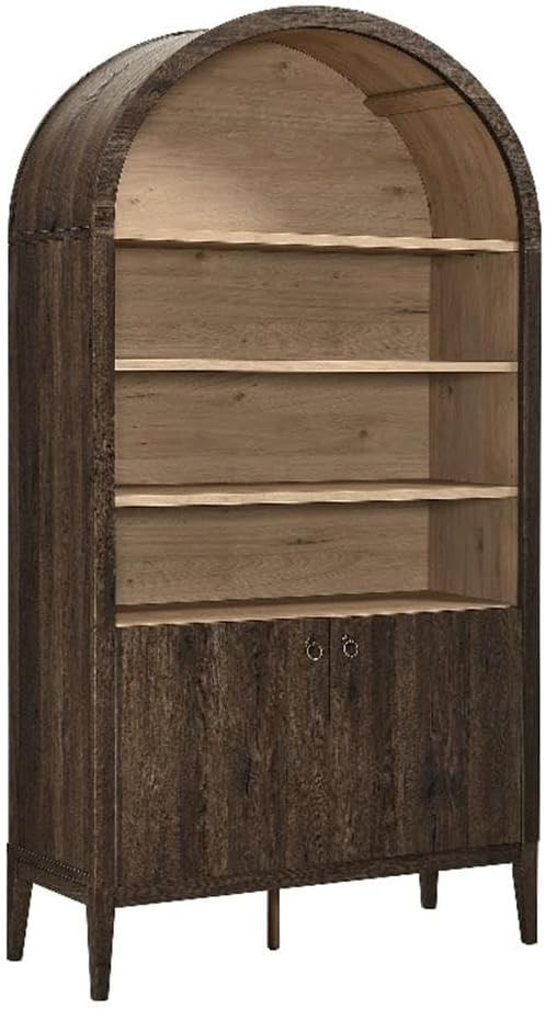Modway Nolan Tall Arched Storage Display Cabinet in Dark Walnut - 74 Inch Arch Bookshelf with Ope... | Amazon (US)