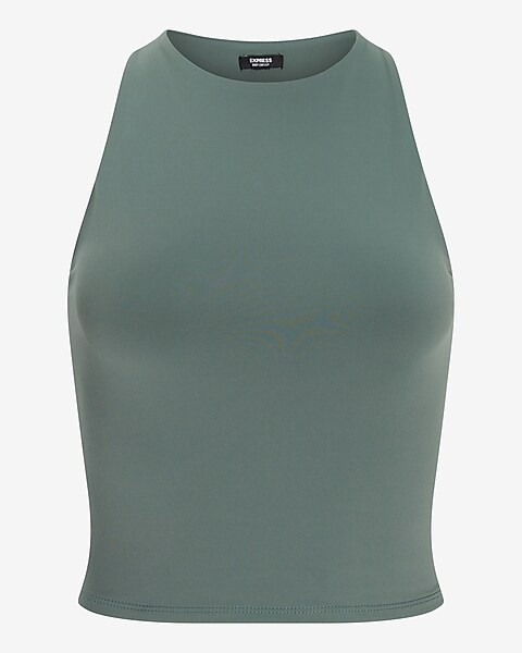 Body Contour Cropped High Neck Tank | Express