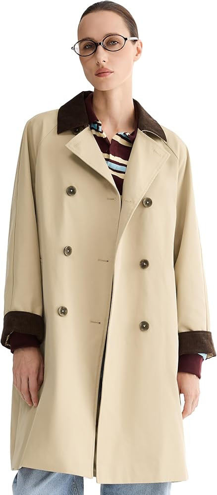 Orolay Women's Oversized Double Breasted Trench Coat Waterproof Casual Barn Jacket Long Windproof... | Amazon (US)