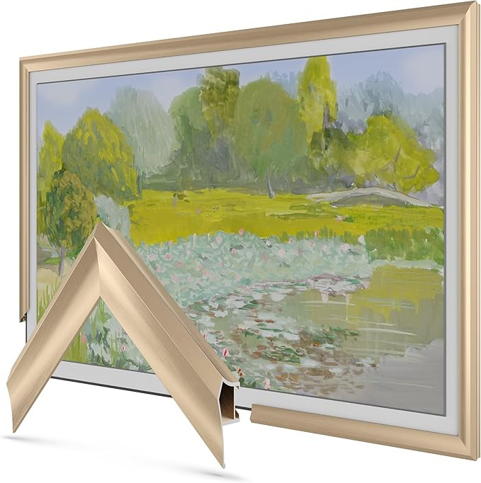 Pale Gold Prismatic 65" Alloy Deco TV Frame - Compatible ONLY with Samsung The Frame TV and Pro T... | Amazon (US)