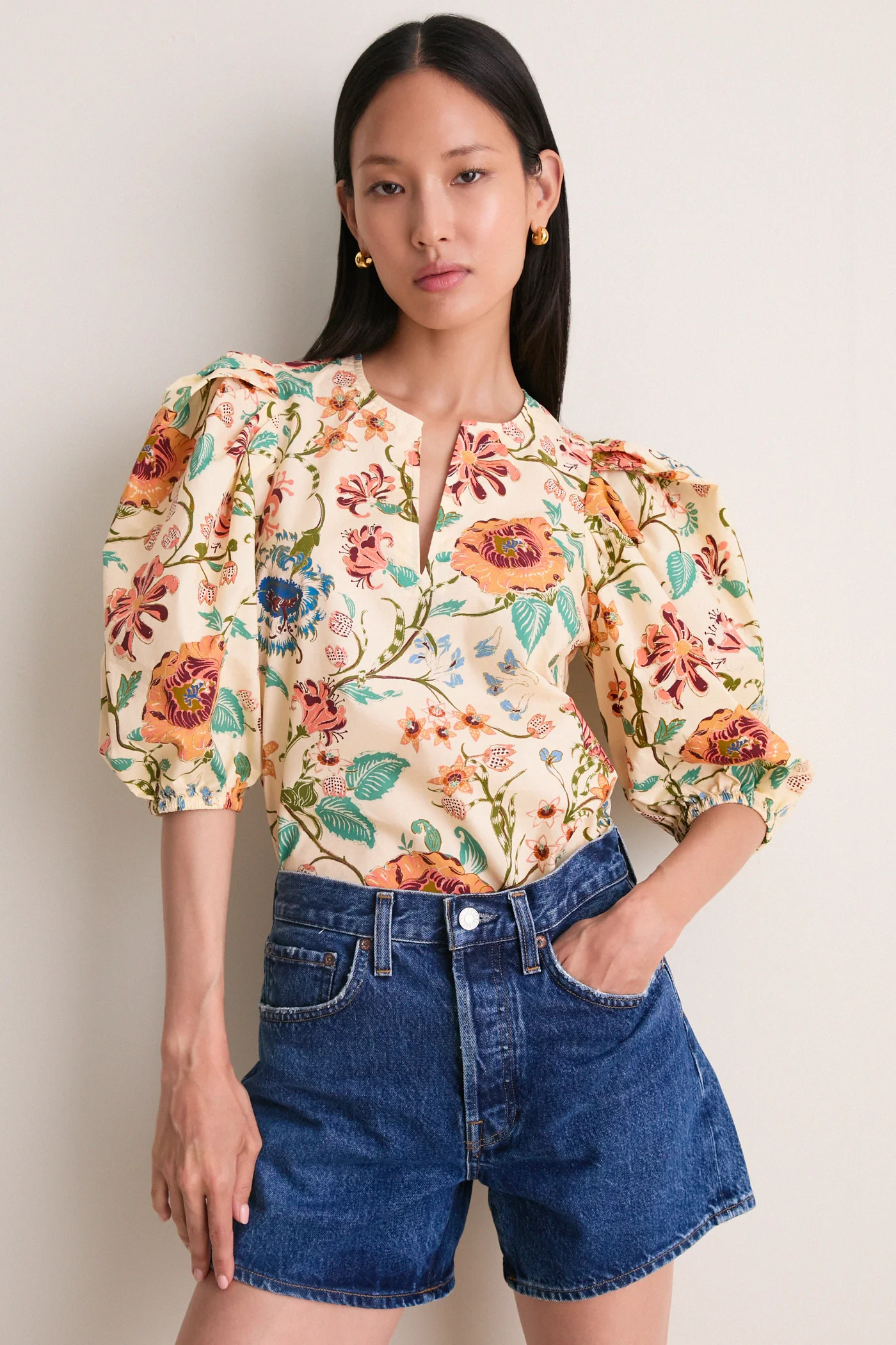 Abalone Florielle Short Sleeve Cotton Top | Tuckernuck (US)