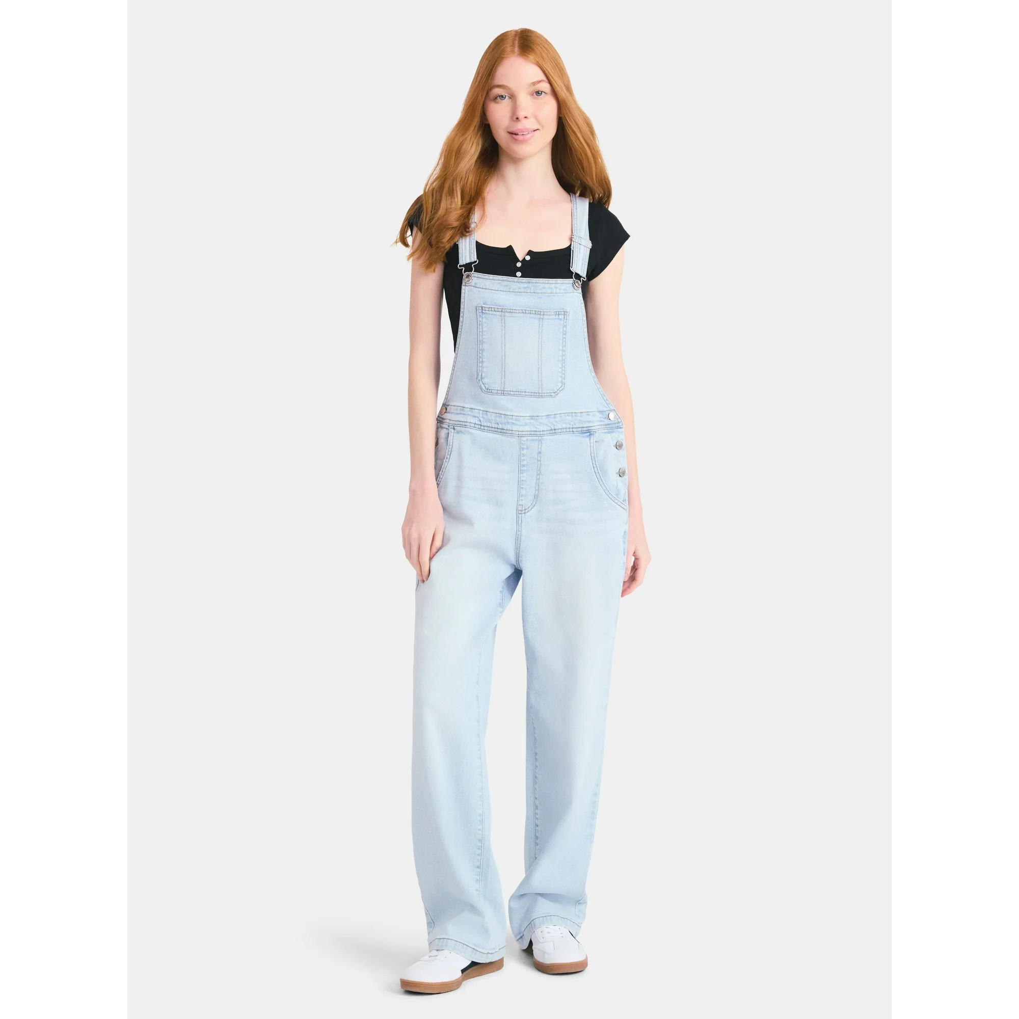 No Boundaries Baggy Denim Overalls, Women's | Walmart (US)