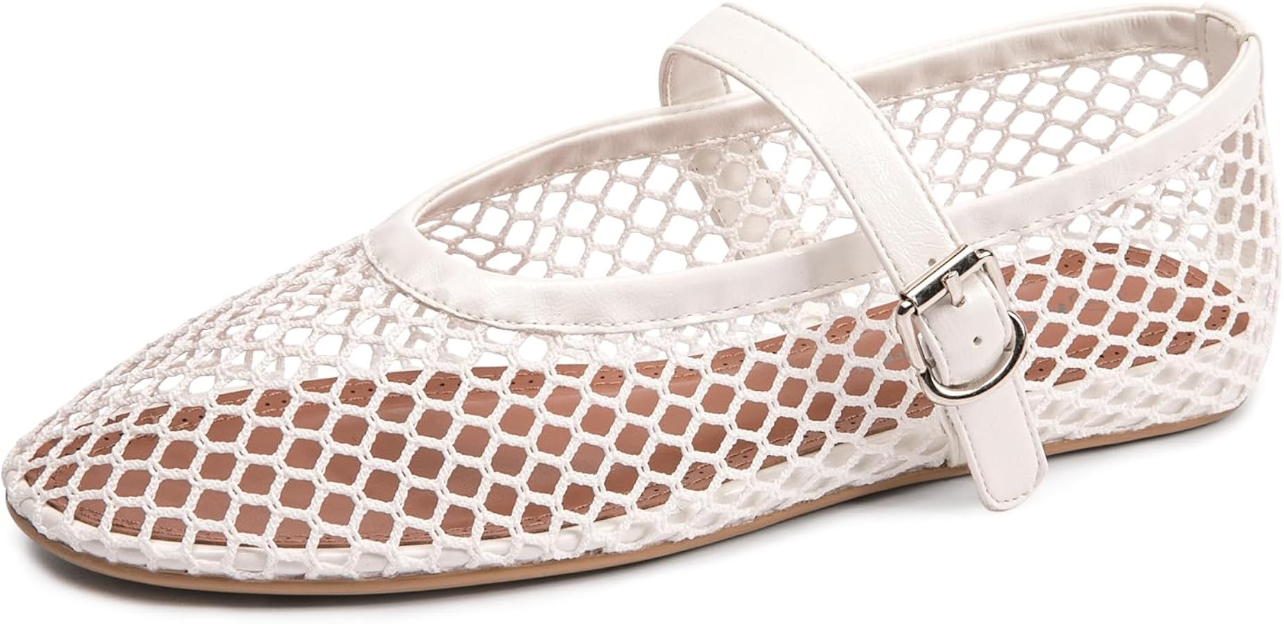 FUNKYMONKEY Women's Mesh Ballet Flats Casual Round Toe Mary Jane Flats Shoes | Amazon (US)
