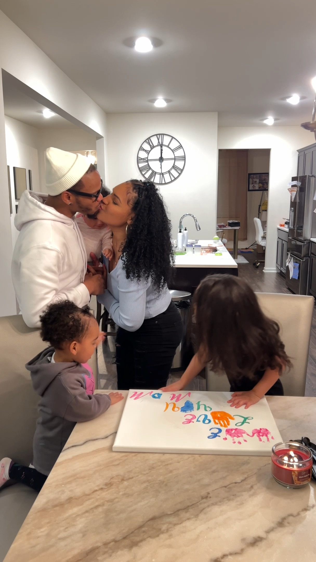 The girls wanted to make their mother gift a gift for when she came home from her trip. So we grabbed a canvas, some paint, and used our hands and feet to make a cool picture for mom!

#LTKfamily #LTKkids #LTKhome