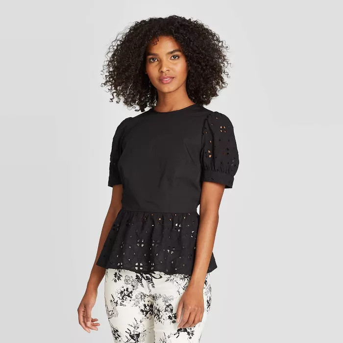 Women's Puff Short Sleeve Peplum Blouse - Who What Wear™ | Target