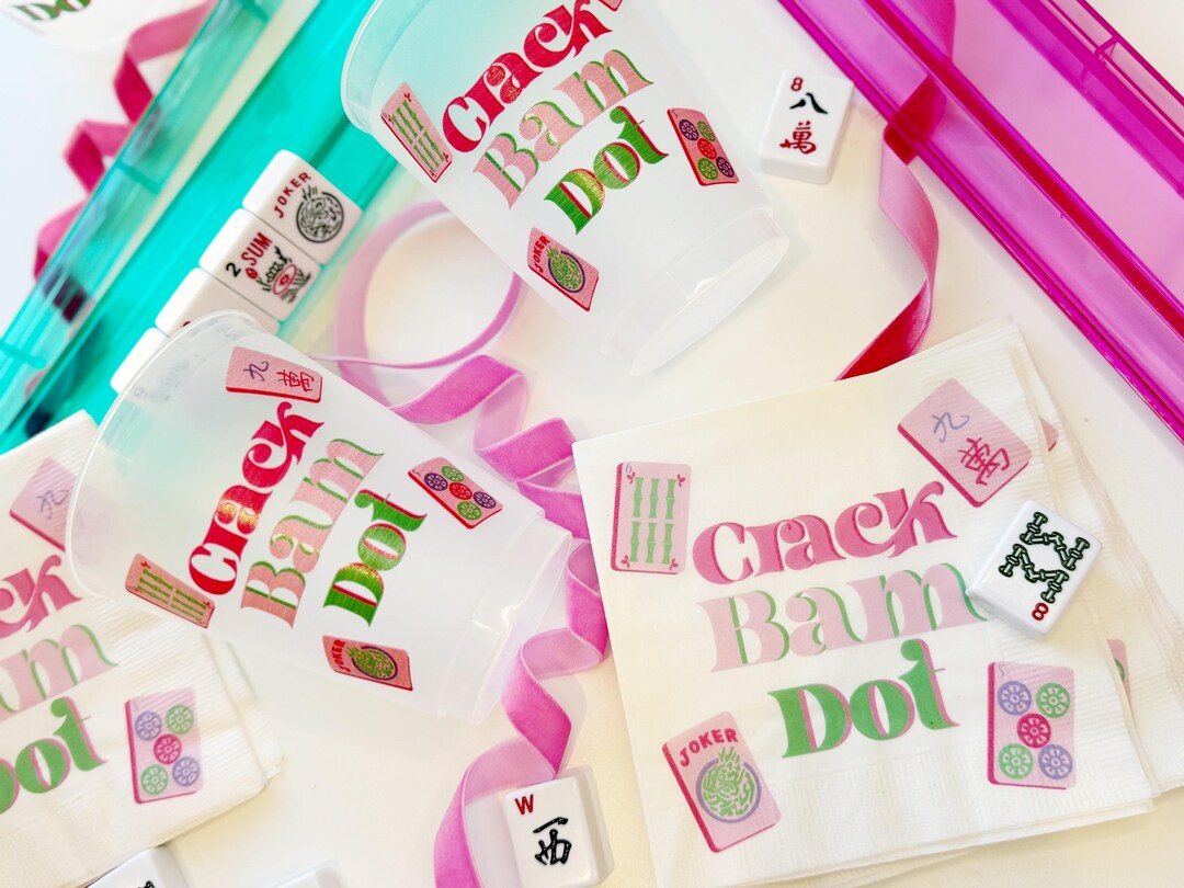Mahjong Party Pack- 10 ct. Cups and Cocktail Napkins | Etsy (US)
