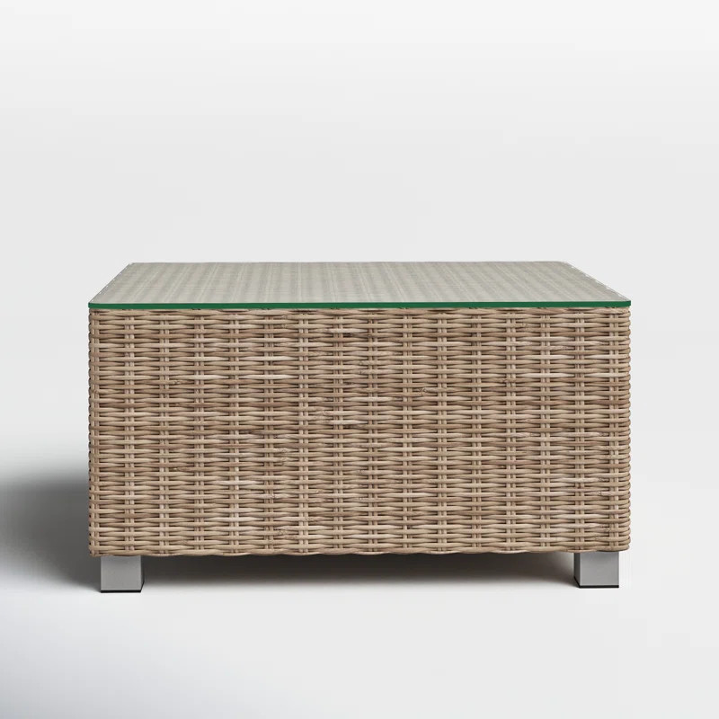 Fuson Rectangular Glass Outdoor Coffee Table | Wayfair North America
