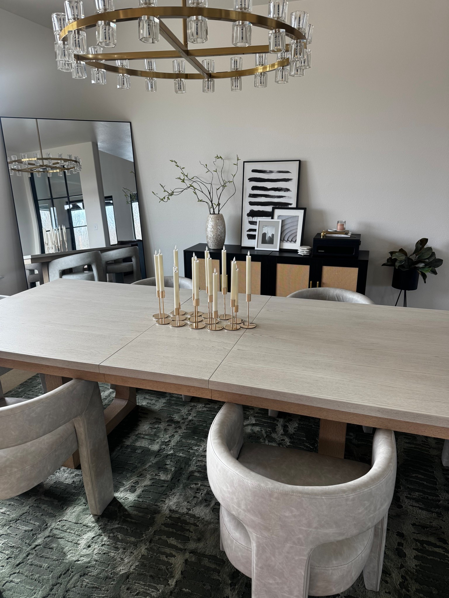 I am loving our dining room set up!! It’s coming together nicely 🤍  table is from Mathis Home. 

#LTKHome