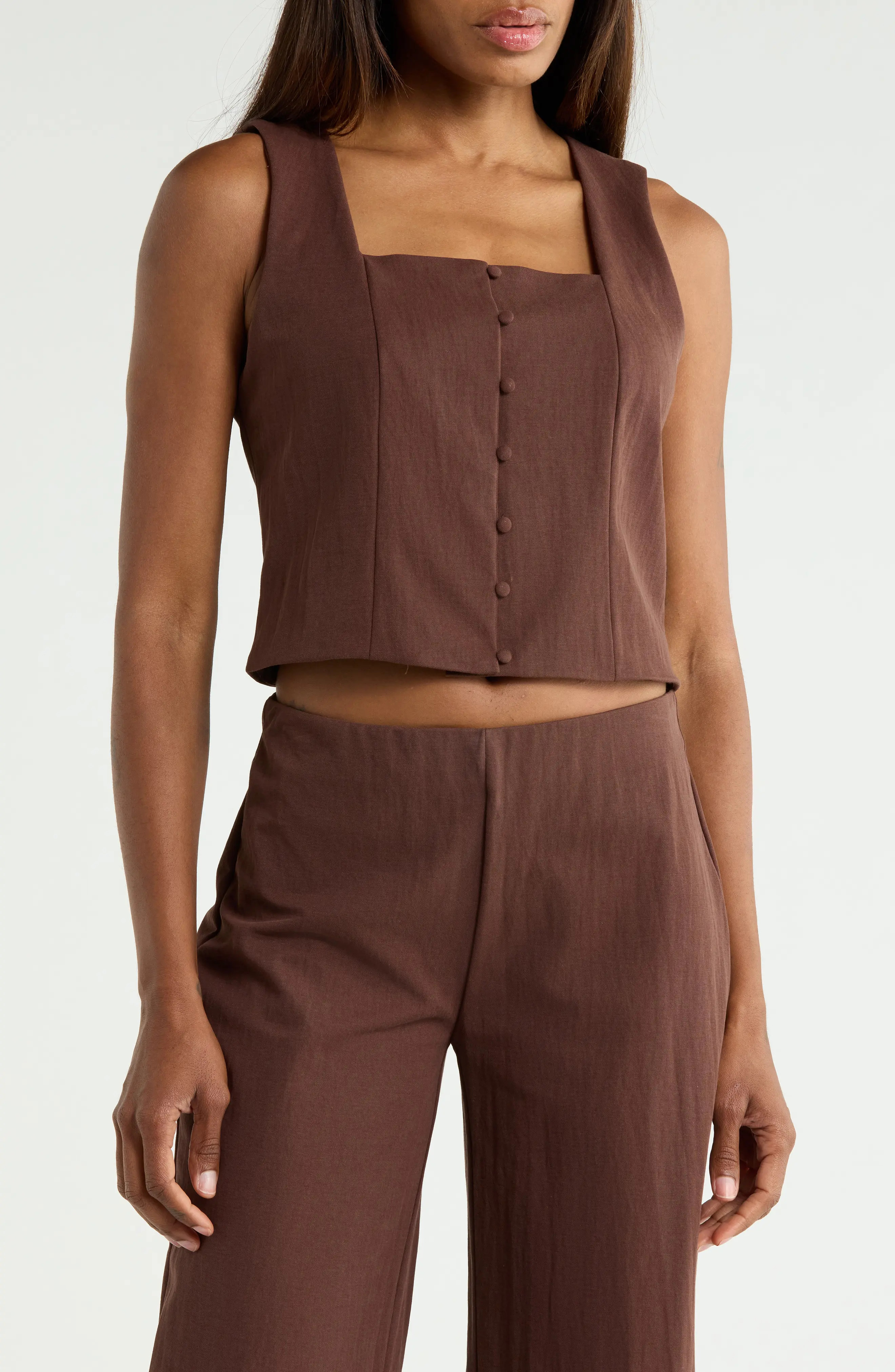 JASON WU Square Neck Button Front Vest (Women) | Nordstromrack | Nordstrom Rack