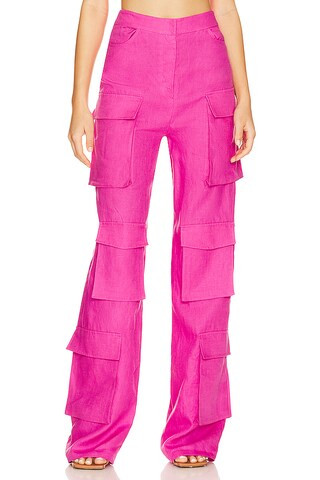 SELMACILEK Wide Leg Cargo Pant in Fuchsia from Revolve.com | Revolve Clothing (Global)
