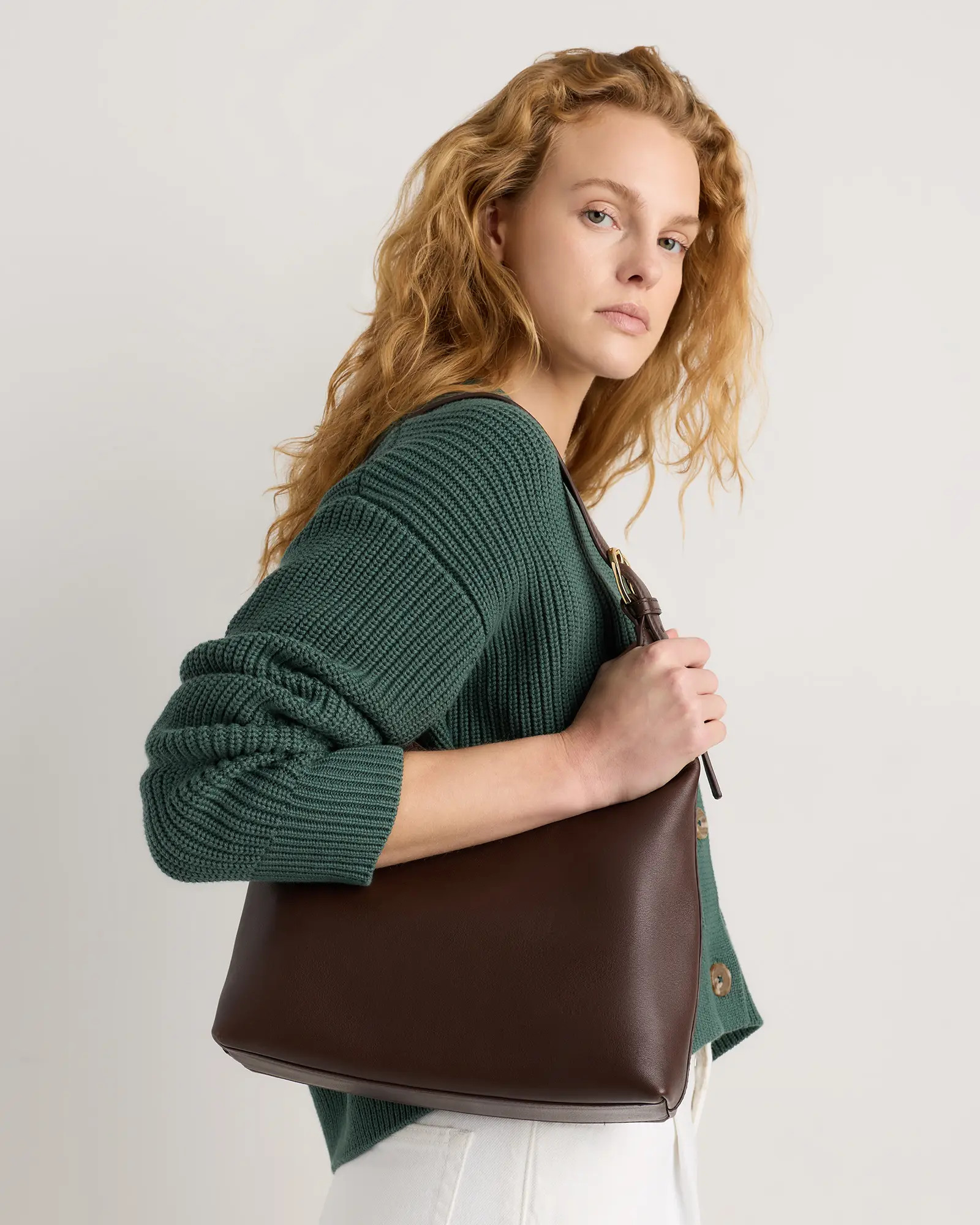 Full-Grain Leather Small Shoulder Bag | Quince