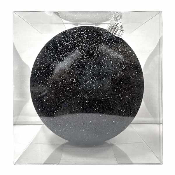 1-Count Black Glittered Ornament, 7.7" | At Home