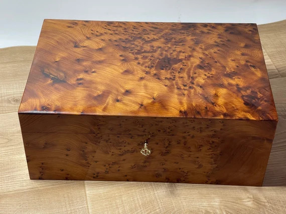 XXL Special Handmade Thuya Burl Box, Lockable Thuya Wood Jewelry box, Two Level of Storage Thuya ... | Etsy (US)