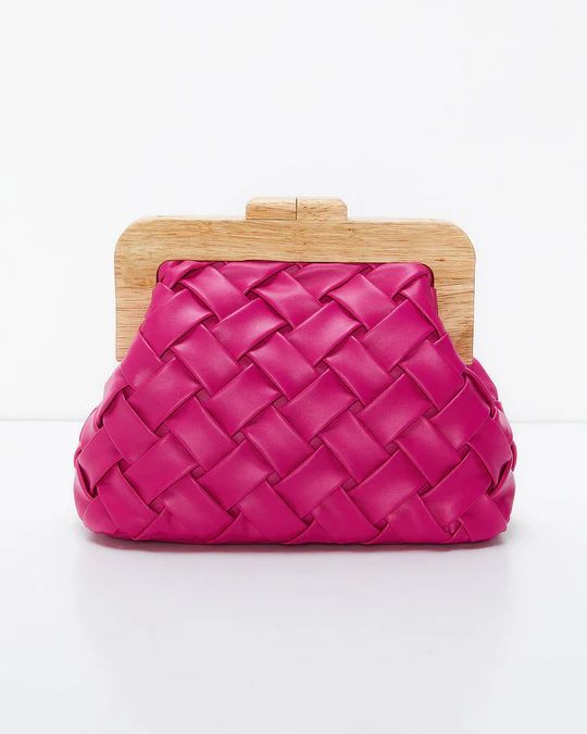 Callie Woven Faux Leather Clutch | VICI Collection