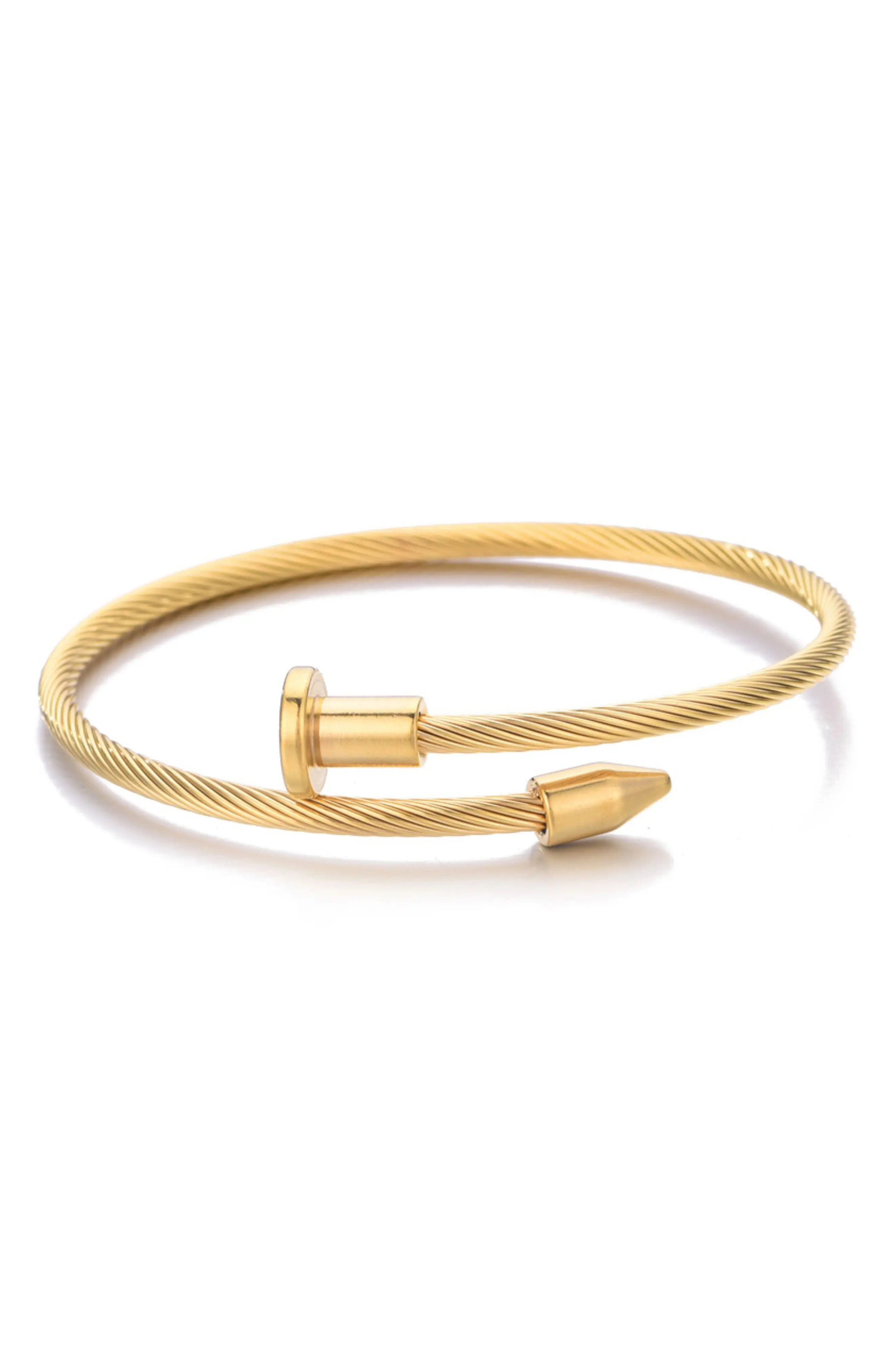 Adornia Nail Cable Cuff Bracelet in Gold at Nordstrom Rack | Nordstrom Rack
