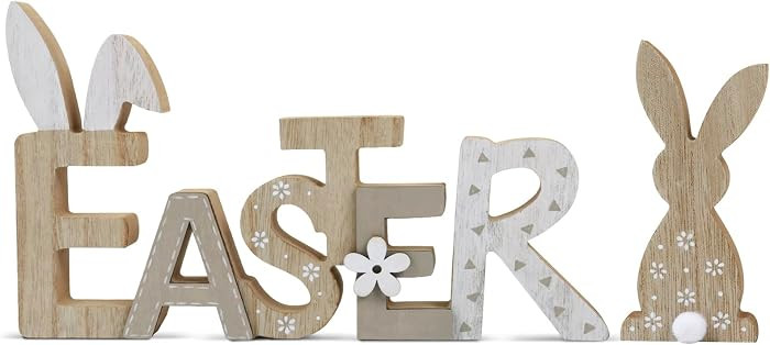 Easter Table Decor Wooden Signs Bunny Tiered Tray Decor Rustic Easter Wood Sign Farmhouse Bunnies... | Amazon (US)