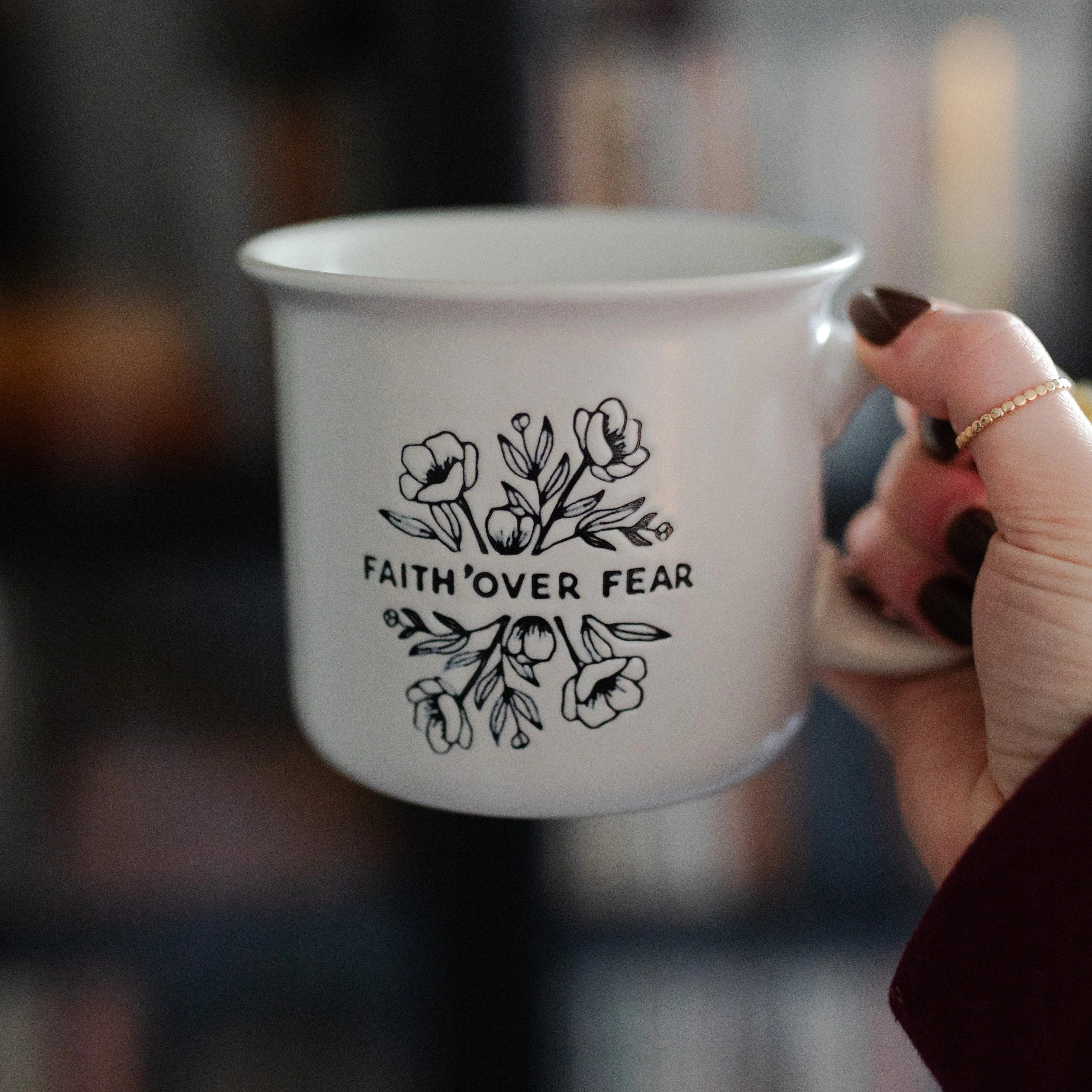 Faith Over Fear Natural Campfire Mug | The Daily Grace Co.