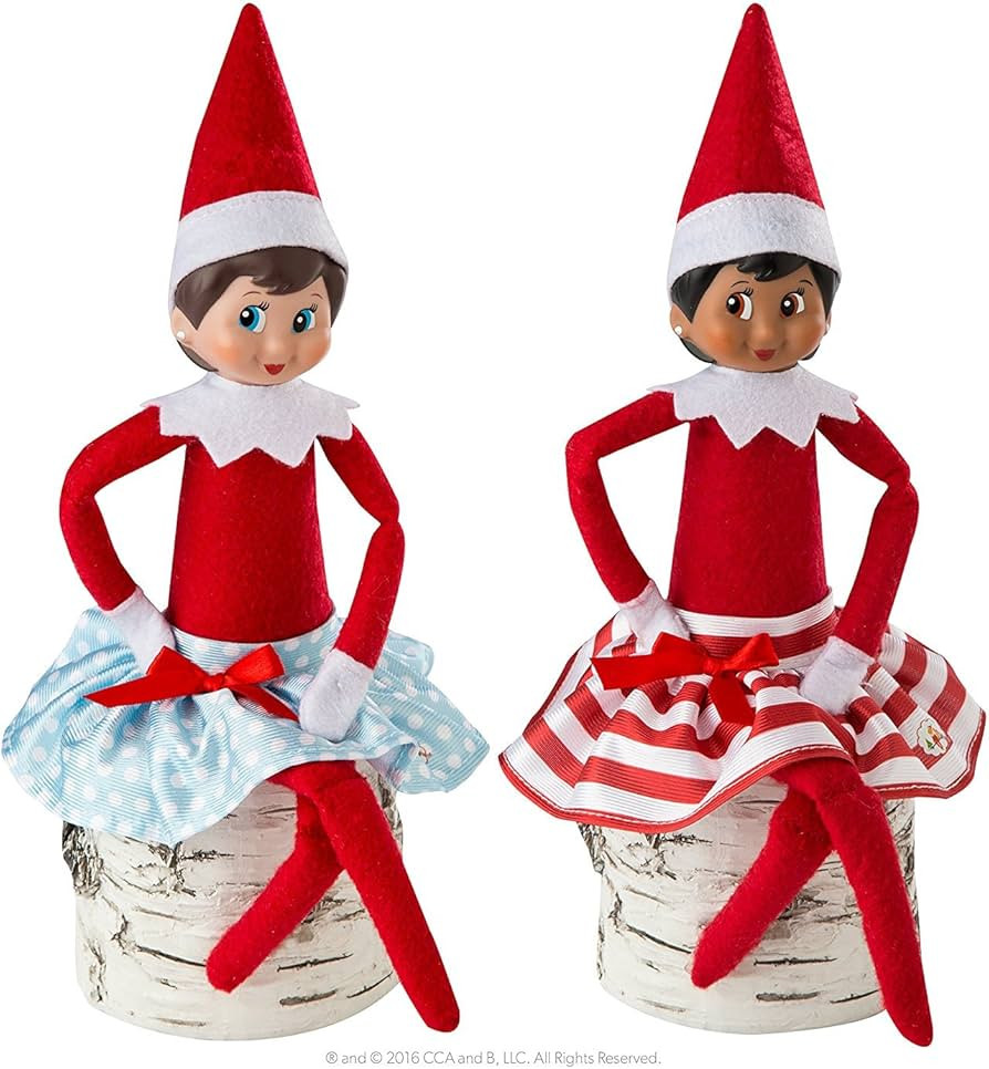 Elf on The Shelf Claus Couture Twirling in The Snow Skirts Novelty, Red/Blue/White | Amazon (US)