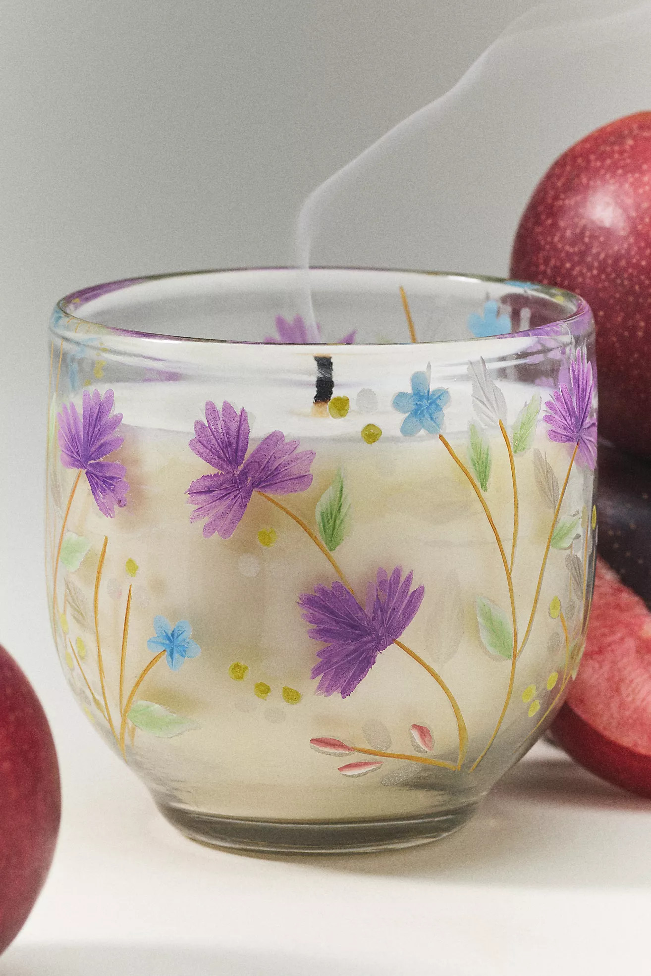 Etched Fruity Vanilla & Dark Plum Glass Candle | Anthropologie (US)