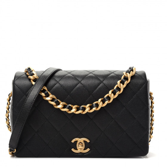 Caviar Quilted Medium Fashion Therapy Flap Bag Black | Fashionphile