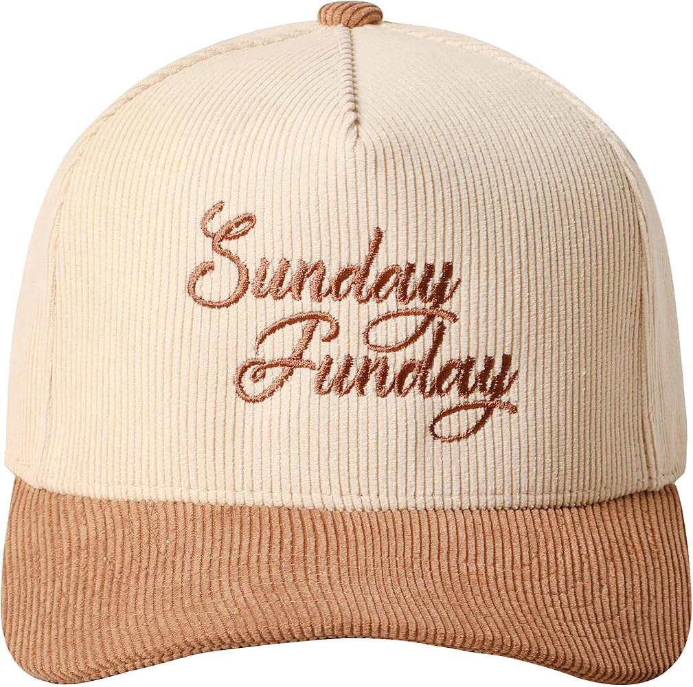 MIRMARU Vintage Novelty Embroidered Two-Tone Cotton Corduroy Trucker Baseball Cap for Men & Women | Amazon (US)