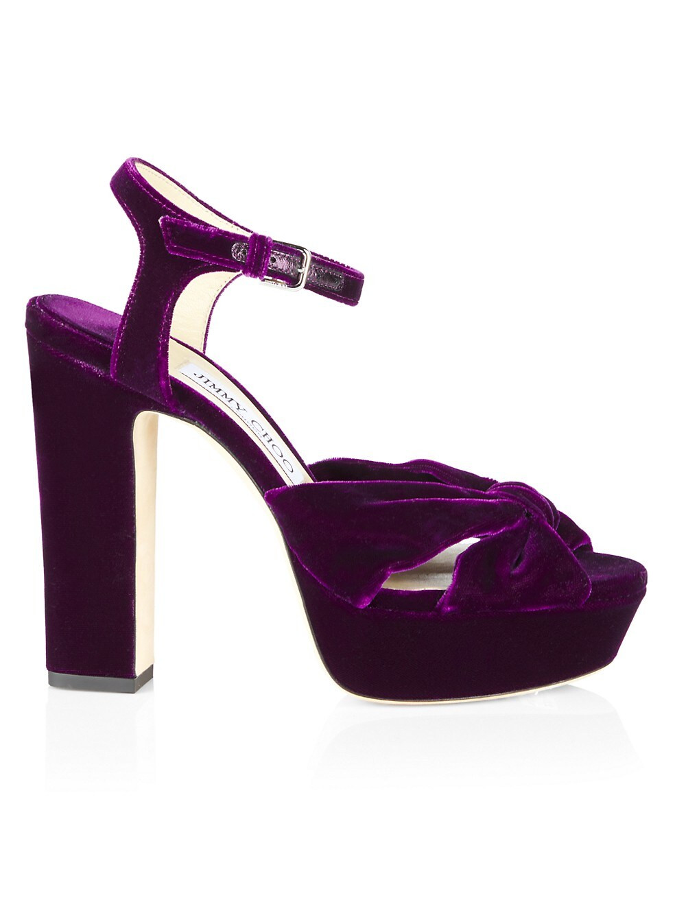 Jimmy Choo Heloise Velvet Platform Sandals | Saks Fifth Avenue